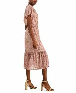 INC International Concepts Women's Paisley Flutter-Sleeve Midi Dress, Created For Macy's -Adrianna Papell Sales Shop 23219833 fpx