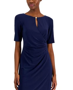 Anne Klein Women's Maryellen Notch-Neck Shift Dress -Adrianna Papell Sales Shop 23220218 fpx
