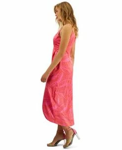 Bar III Women's Twist Detail Printed Faux Wrap Dress, Created For Macy's -Adrianna Papell Sales Shop 23220398 fpx