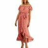 Bar III Women's Off-The-Shoulder Printed Puff-Sleeve Maxi Dress, Created For Macy's -Adrianna Papell Sales Shop 23220488 fpx