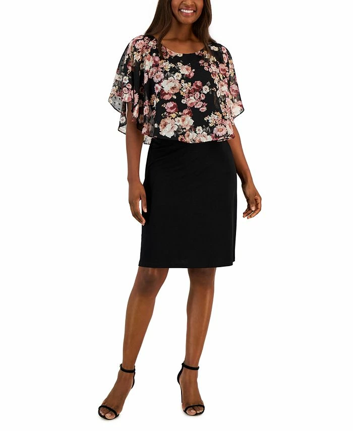 Connected Women's Swiss-Dot Cape Sheath Dress 3 Connected Women's Swiss-Dot Cape Sheath Dress