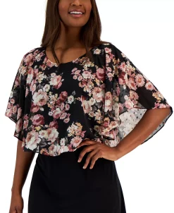 Connected Women's Swiss-Dot Cape Sheath Dress 10 Connected Women's Swiss-Dot Cape Sheath Dress -Adrianna Papell Sales Shop 23220712 fpx