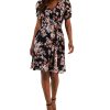 Connected Women's Floral Swiss-Dot Twist-Sleeve Sheath Dress 1 Connected Women's Floral Swiss-Dot Twist-Sleeve Sheath Dress -Adrianna Papell Sales Shop 23220722 fpx