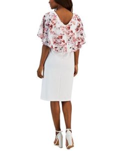 Connected Women's Swiss-Dot Cape Sheath Dress -Adrianna Papell Sales Shop 23220738 fpx