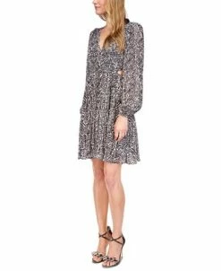 Michael Kors Women's Zebra-Print Cut-Out Dress -Adrianna Papell Sales Shop 23262047 fpx