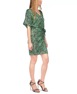 Michael Kors Women's Zebra-Print Tie Dress 6 Michael Kors Women's Zebra-Print Tie Dress -Adrianna Papell Sales Shop 23262054 fpx