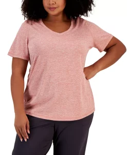 ID Ideology Women's Essentials Rapidry Heathered Performance T-Shirt, XS-4X, Created For Macy's -Adrianna Papell Sales Shop 23274995 fpx