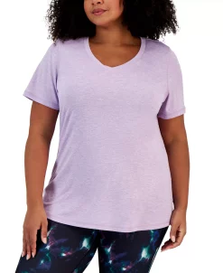 ID Ideology Women's Essentials Rapidry Heathered Performance T-Shirt, XS-4X, Created For Macy's -Adrianna Papell Sales Shop 23275021 fpx
