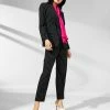 Anne Klein Women's Pinstripe Notched-Collar Blazer, Tie-Neck Blouse & Pinstripe Pants -Adrianna Papell Sales Shop 23275145 fpx