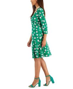 Kasper Women's Maura Printed Surplice-Neck Dress 4 Kasper Women's Maura Printed Surplice-Neck Dress -Adrianna Papell Sales Shop 23289579 fpx