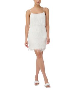 Adrianna Papell Tite Beaded Fringe Shift Dress