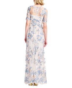 Adrianna Papell Women's Embroidered Illusion Gown 3 Adrianna Papell Women's Embroidered Illusion Gown -Adrianna Papell Sales Shop 23334741 fpx