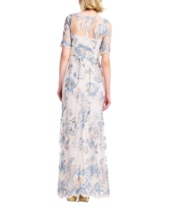 Women's Embroidered Illusion Gown Adrianna Papell Women's Embroidered Illusion Gown -Adrianna Papell Sales Shop