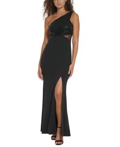 Vince Camuto Women's One-Shoulder Sequin Slit-Front Gown
