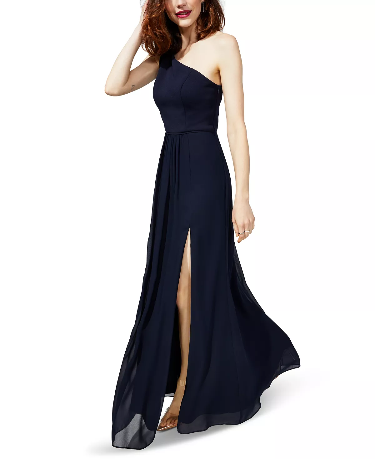 Adrianna Papell One-Shoulder Chiffon Gown 5 Adrianna Papell One-Shoulder Chiffon Gown - Image 3