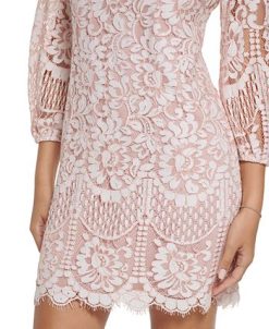 Vince Camuto Women's Lace Blouson-Sleeve Shift Dress -Adrianna Papell Sales Shop 23360752 fpx