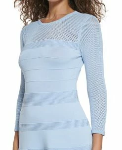 Vince Camuto Women's Pointelle-Trimmed Knit Dress 10 Vince Camuto Women's Pointelle-Trimmed Knit Dress -Adrianna Papell Sales Shop 23360802 fpx