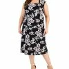 Kasper Plus Size Floral Print Cowl Neck Top & Floral Print Midi Flare Skirt -Adrianna Papell Sales Shop 23388687 fpx