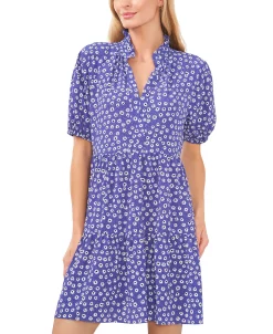 CeCe Women's Tiered V-Neck Baby Doll Dress -Adrianna Papell Sales Shop 23411974 fpx