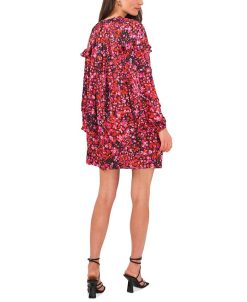 Vince Camuto Women's Pleated Ruffled Blouson-Sleeve Dress -Adrianna Papell Sales Shop 23441216 fpx
