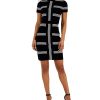 Anne Klein Women's Multi-Striped Short-Sleeve Dress