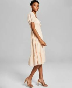 And Now This Women's Milkmaid Tiered Midi Dress 9 And Now This Women's Milkmaid Tiered Midi Dress -Adrianna Papell Sales Shop 23519373 fpx