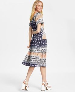 Black Tape Women's Printed Short-Sleeve Tiered Dress 5 Black Tape Women's Printed Short-Sleeve Tiered Dress -Adrianna Papell Sales Shop 23520717 fpx