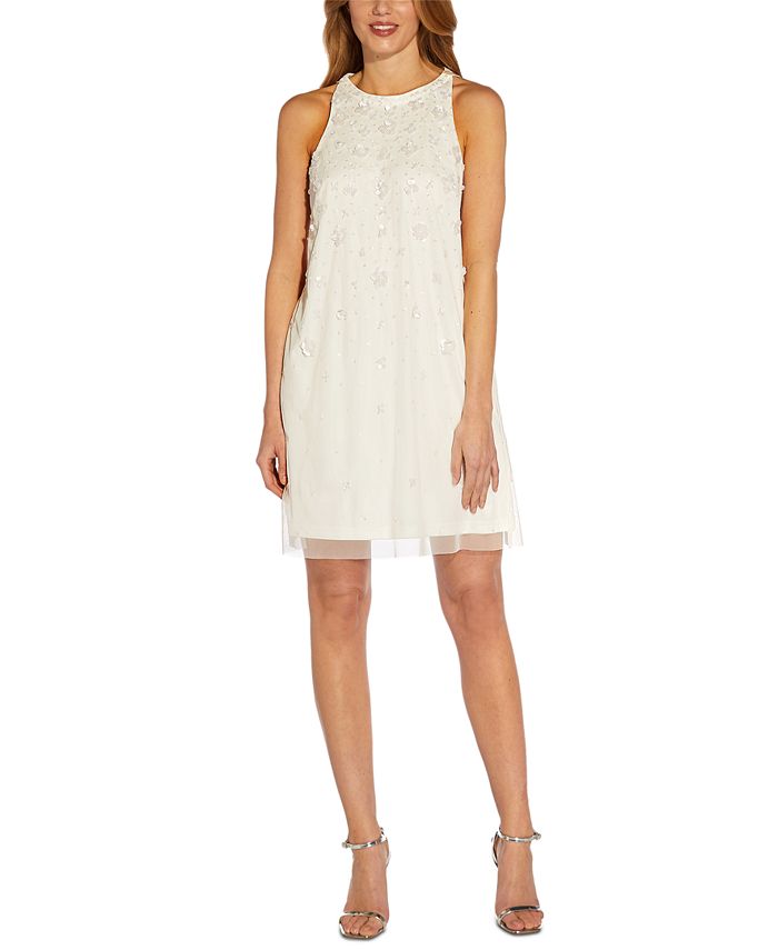 Women's Beaded Halter Cocktail Dress Adrianna Papell Women's Beaded Halter Cocktail Dress -Adrianna Papell Sales Shop