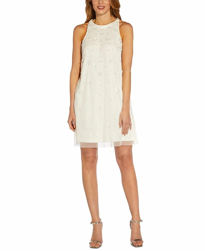 Adrianna Papell Women's Beaded Halter Cocktail Dress 3 Adrianna Papell Women's Beaded Halter Cocktail Dress