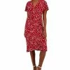 Kasper Women's Dahlia Dot-Print V-Neck Flutter-Sleeve Dress -Adrianna Papell Sales Shop 23530965 fpx