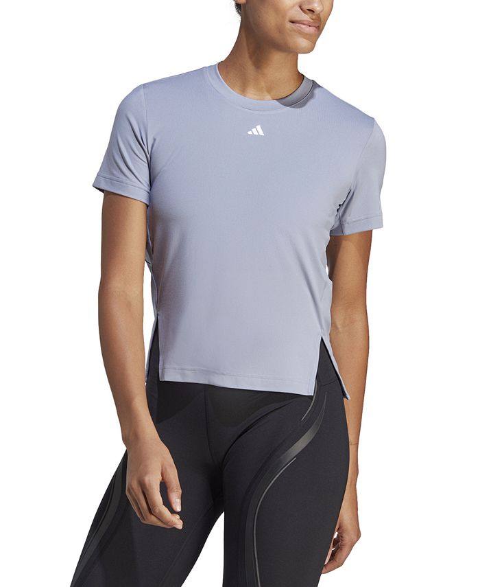 Women's Versatile Short-Sleeve Side-Slit Tee ADIDAS Women's Versatile Short-Sleeve Side-Slit Tee -Adrianna Papell Sales Shop