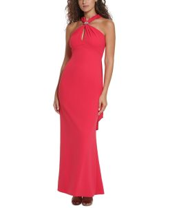 Vince Camuto Women's Embellished Scarf Halter Gown