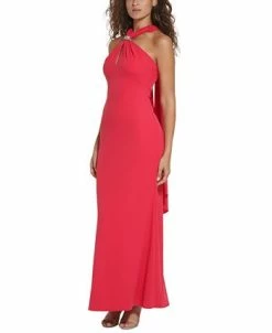 Vince Camuto Women's Embellished Scarf Halter Gown -Adrianna Papell Sales Shop 23532432 fpx