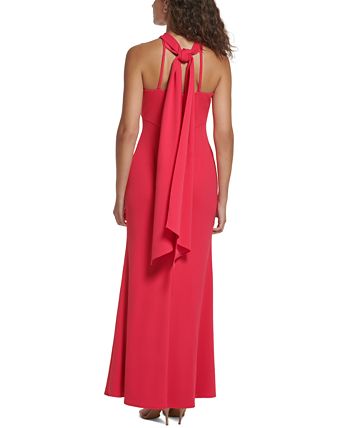 Women's Embellished Scarf Halter Gown Vince Camuto Women's Embellished Scarf Halter Gown -Adrianna Papell Sales Shop