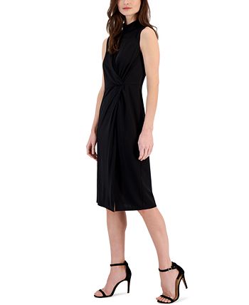 Women's Harmony Mock Neck Sleeveless Sheath Dress Anne Klein Women's Harmony Mock Neck Sleeveless Sheath Dress -Adrianna Papell Sales Shop