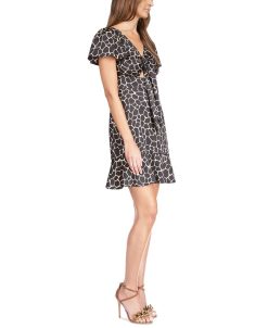 Michael Kors Women's Giraffe-Print Tie Cutout Dress -Adrianna Papell Sales Shop 23556138 fpx