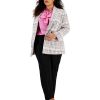 Bar III Plus Size Plaid Faux Double-Breasted Boyfriend Blazer, Long-Sleeve Bow Tie Blouse, & Pull-On Pants, Created For Macy's -Adrianna Papell Sales Shop 23560829 fpx