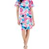 Kasper Printed Scuba Crepe Sheath Flutter Sleeve Dress -Adrianna Papell Sales Shop 23561107 fpx