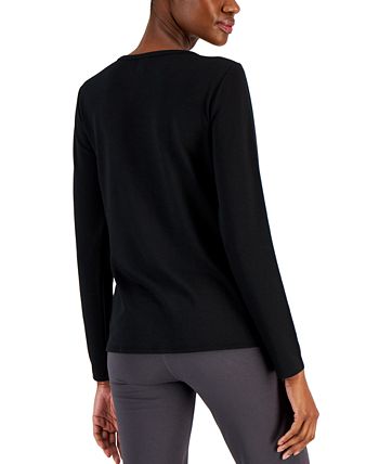 Women's Long-Sleeve Twist-Front Top, Created For Macys ID Ideology Women's Long-Sleeve Twist-Front Top, Created For Macys -Adrianna Papell Sales Shop