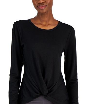 Women's Long-Sleeve Twist-Front Top, Created For Macys ID Ideology Women's Long-Sleeve Twist-Front Top, Created For Macys -Adrianna Papell Sales Shop