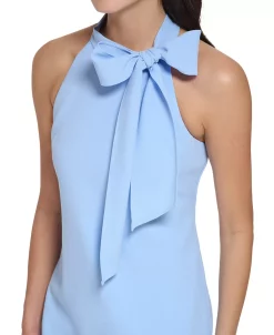 Vince Camuto Women's Signature Stretch Crepe Bow-Neck Open-Back Shift Dress -Adrianna Papell Sales Shop 23567955 fpx