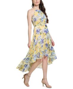 Vince Camuto Women's Printed Chiffon High-Low MidiDress -Adrianna Papell Sales Shop 23567992 fpx