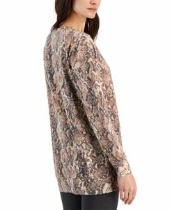 ID Ideology Women's Snake-Embossed Tulip-Hem Sweatshirt, Created For Macy's 7 ID Ideology Women's Snake-Embossed Tulip-Hem Sweatshirt, Created For Macy's -Adrianna Papell Sales Shop 23568133 fpx