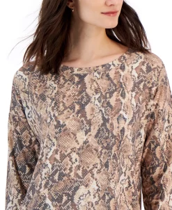 ID Ideology Women's Snake-Embossed Tulip-Hem Sweatshirt, Created For Macy's 8 ID Ideology Women's Snake-Embossed Tulip-Hem Sweatshirt, Created For Macy's -Adrianna Papell Sales Shop 23568134 fpx