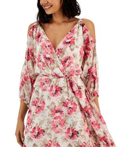 Anne Klein Women's Printed Cold-Shoulder Midi Dress 5 Anne Klein Women's Printed Cold-Shoulder Midi Dress -Adrianna Papell Sales Shop 23587738 fpx