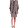 Kasper Women's Link-Print Jacquard-Waist Seam Topper Coat & Link Print V-Neck Belted Dress -Adrianna Papell Sales Shop 23602143 fpx