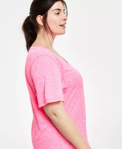 ID Ideology Women's Essentials Rapidry Heathered Performance T-Shirt, XS-4X, Created For Macy's -Adrianna Papell Sales Shop 23610563 fpx