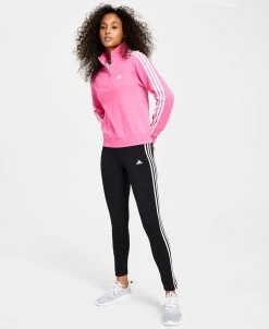 ADIDAS Women's Cotton 3-Stripes Quarter-Zip Sweatshirt -Adrianna Papell Sales Shop 23610740 fpx