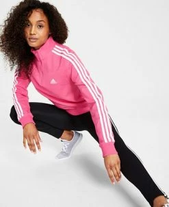 ADIDAS Women's Cotton 3-Stripes Quarter-Zip Sweatshirt -Adrianna Papell Sales Shop 23610748 fpx