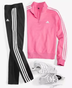 ADIDAS Women's Cotton 3-Stripes Quarter-Zip Sweatshirt -Adrianna Papell Sales Shop 23610877 fpx